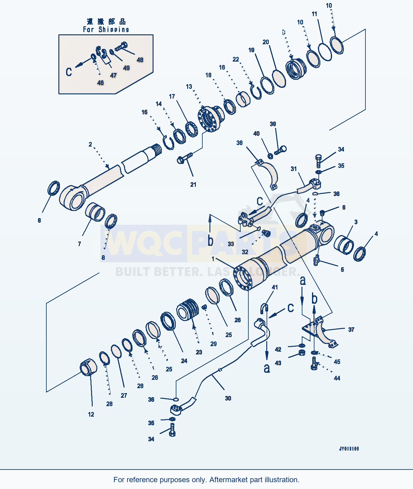Komatsu PC450-8 Boom Cylinder, L.H. (#70001-) parts diagram