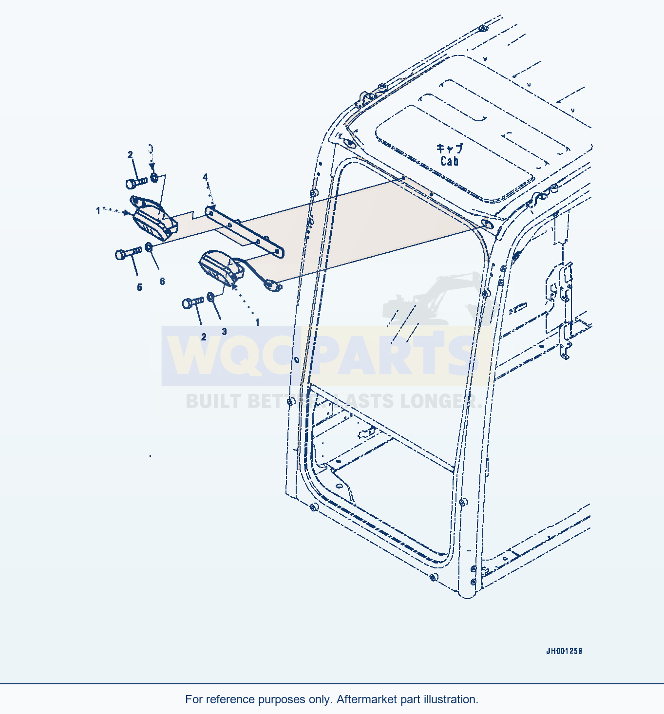 Komatsu PC450LC-8 Additional Working Lamp (#70001-) parts diagram