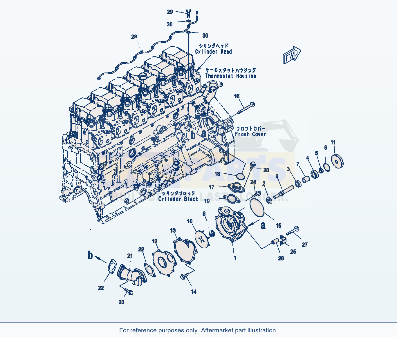 Komatsu PC450LC-8 Water Pump Mounting And Air Vent (#560004-) parts diagram