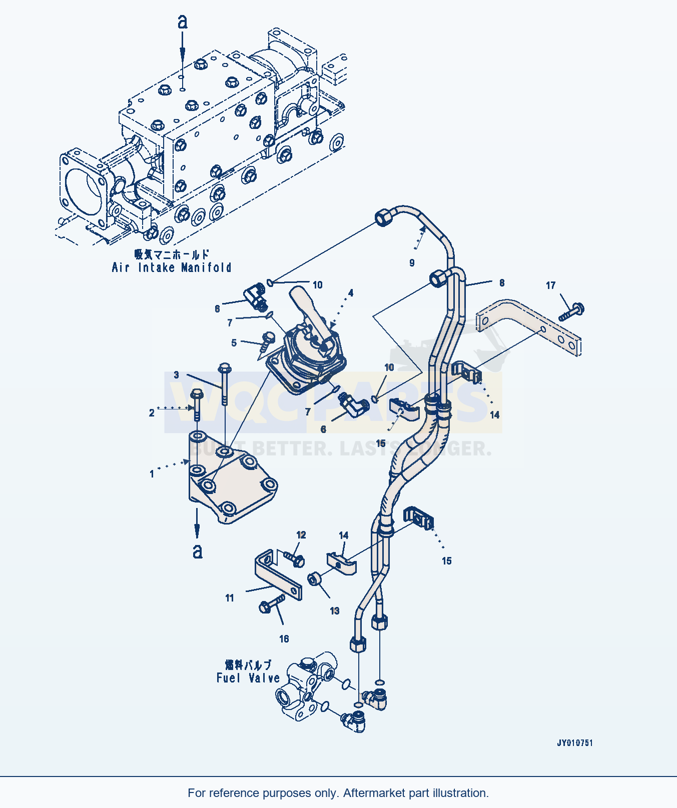Komatsu PC450LC-8 Prefilter, Priming Pump And Piping (#563182-) parts diagram