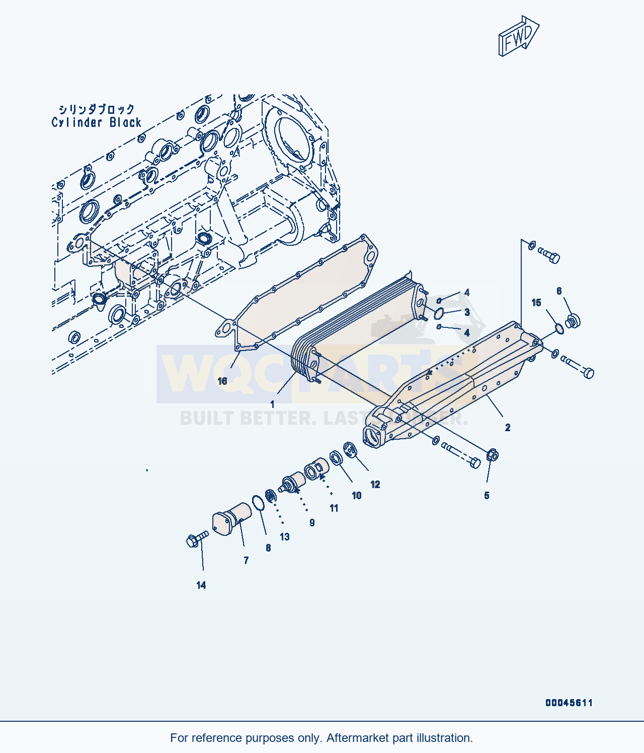 Komatsu PC450LC-8 Engine Oil Cooler (#560001-) parts diagram