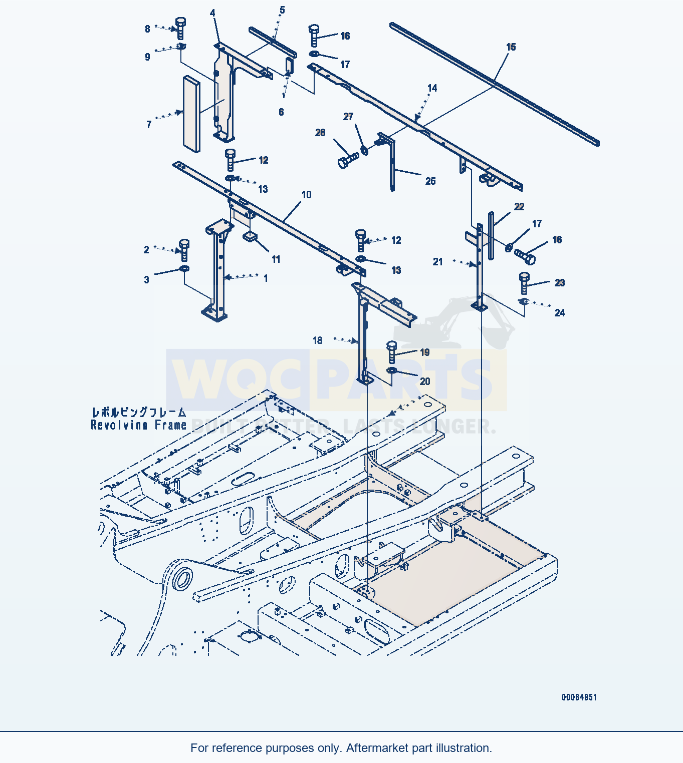 Komatsu PC450LC-8 Machine Cab Frame (#70001-) parts diagram