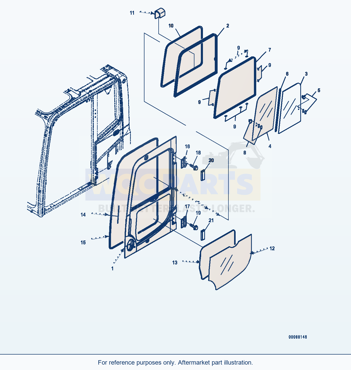 Komatsu PC450LC-8 Cab, For Australia — Cab, Door (#70732-70864) parts diagram