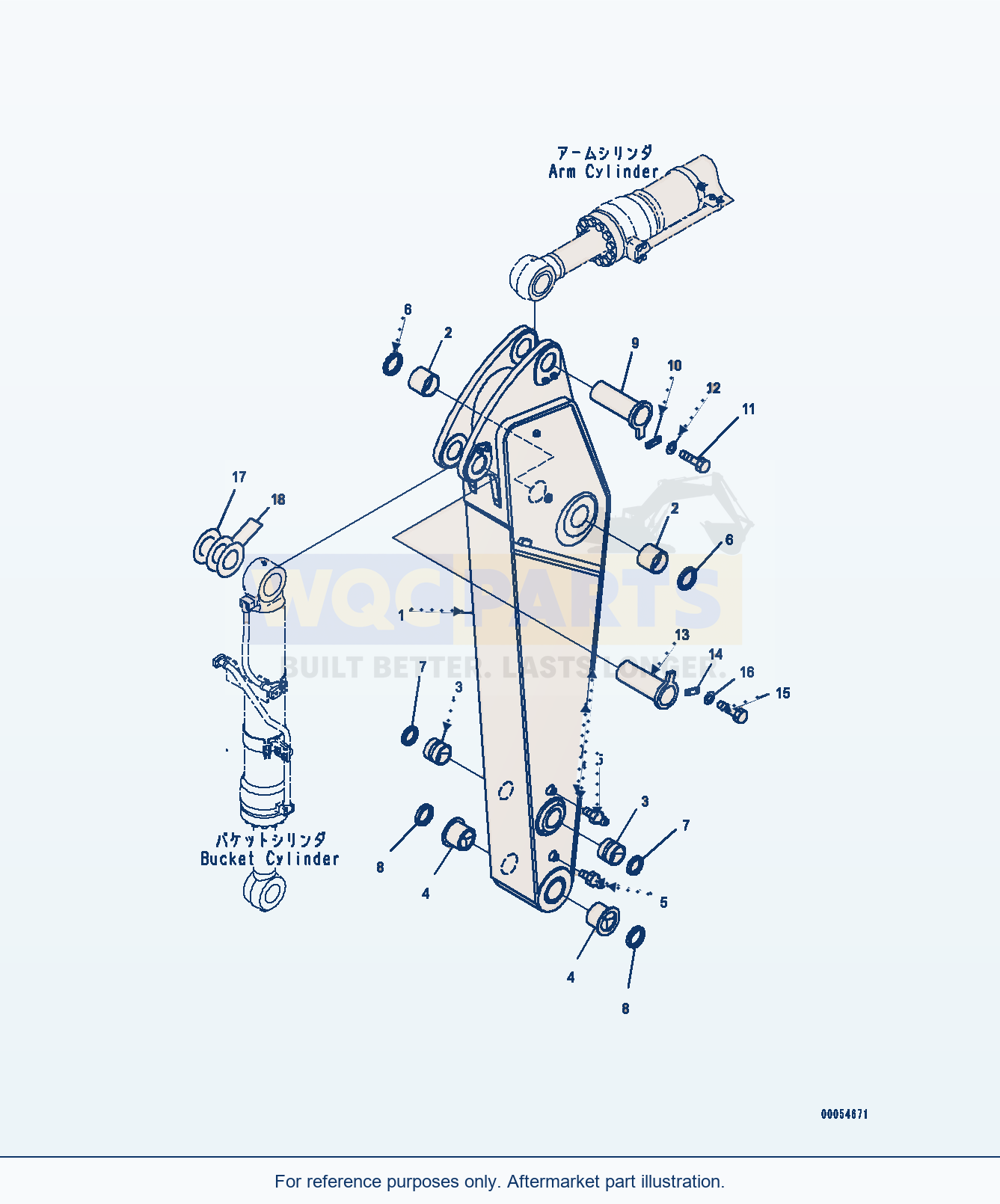 Komatsu PC450LC-8 Arm, 2400mm, Se — Arm, Arm And Pin (#70001-) parts diagram