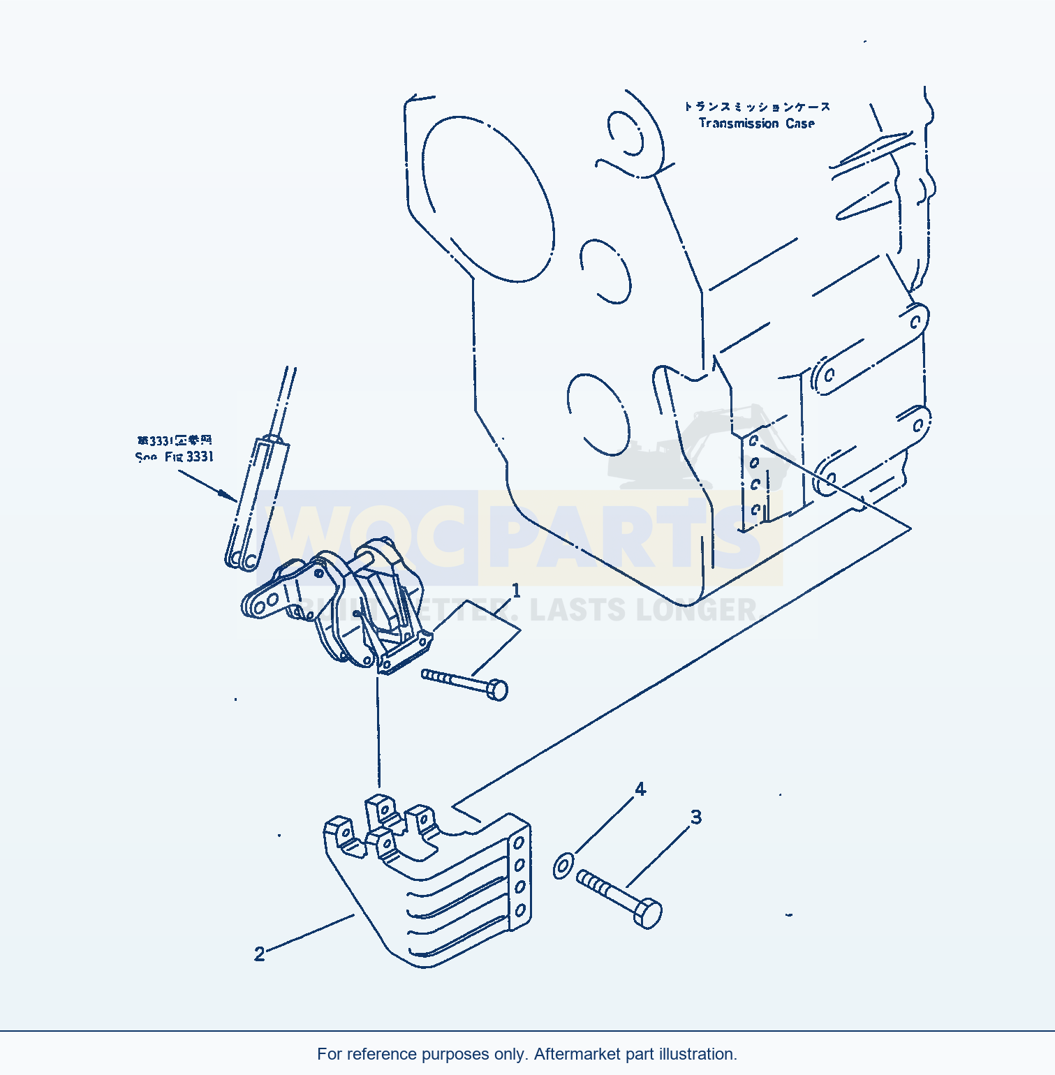 Komatsu WA180-1 Parking Brake Mounting Parts parts diagram