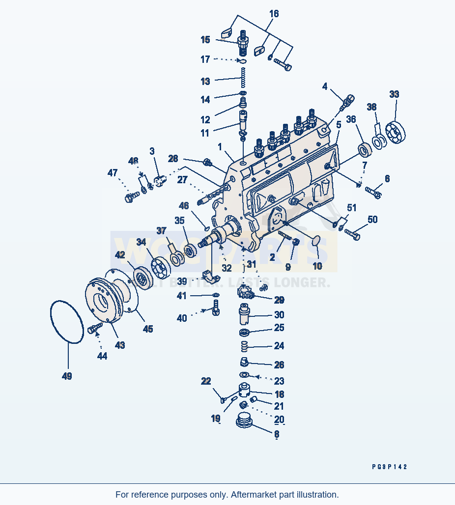 Komatsu WA180-1 Fuel Injection Pump (Pump) parts diagram
