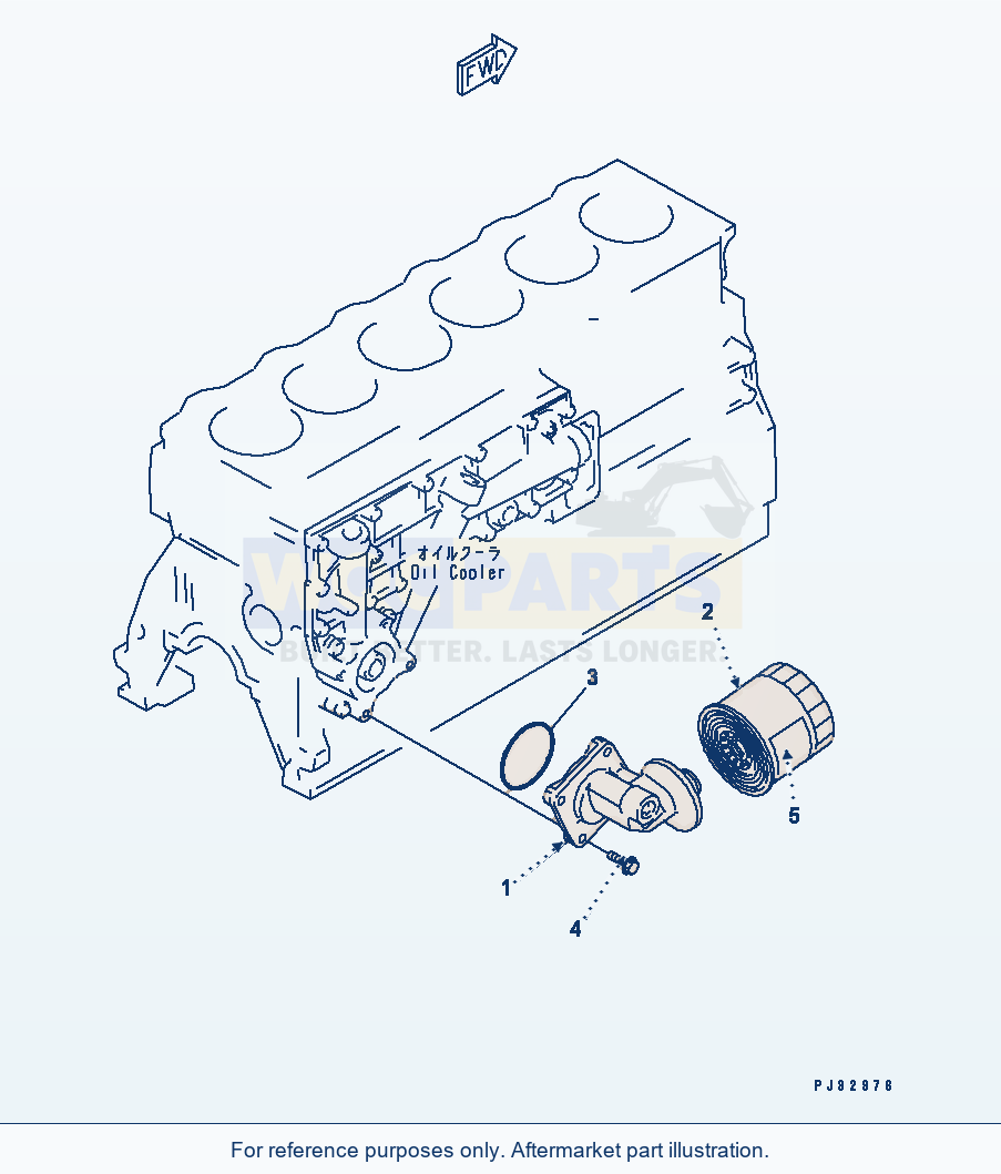 Komatsu WA180-1 Lubricating Oil Filter parts diagram