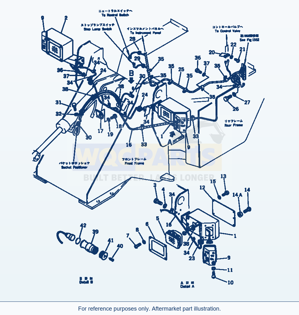Komatsu WA180-1 Electrical System (Front) parts diagram