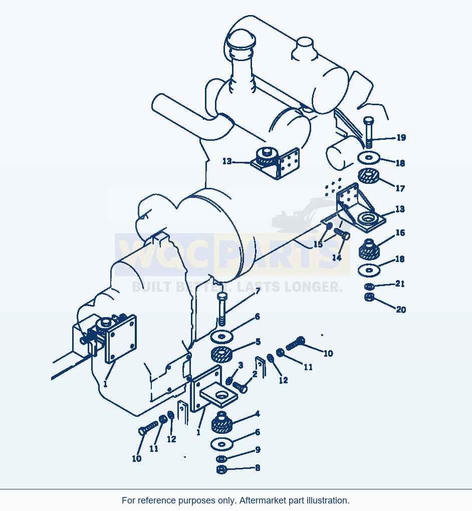 Komatsu WA180-1 Engine Mounting Parts parts diagram