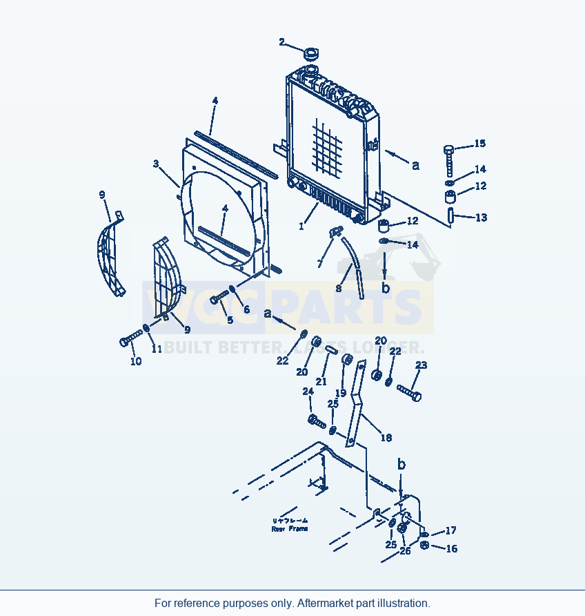 Komatsu WA180-1 Radiator parts diagram