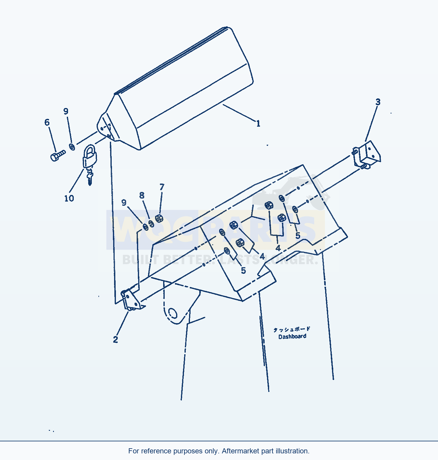 Komatsu WA180-1 Instrument Panel Cover parts diagram