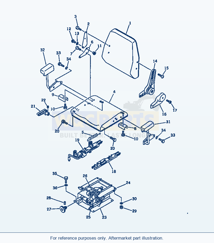 Komatsu WA180-1 Operator'S Seat (Deluxe) parts diagram