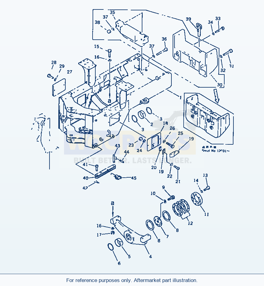Komatsu WA180-1 Rear Frame parts diagram
