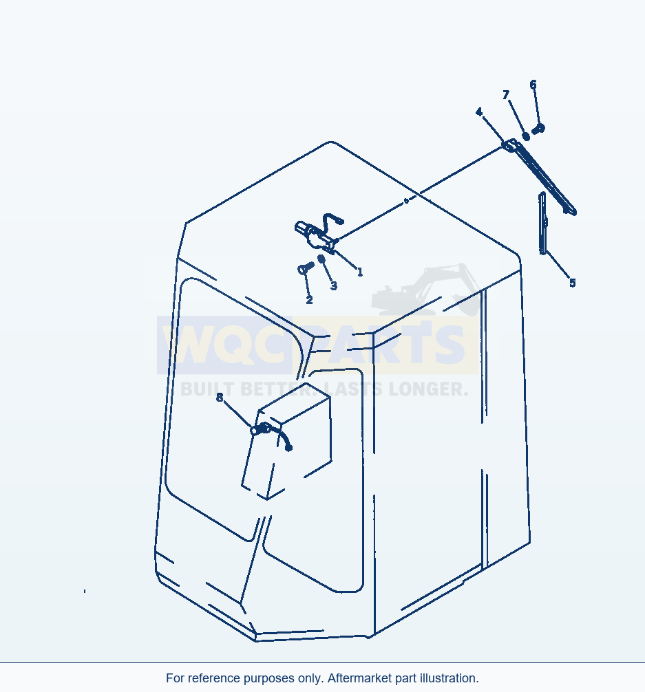 Komatsu WA180-1 Rear Wiper(#12001-) parts diagram
