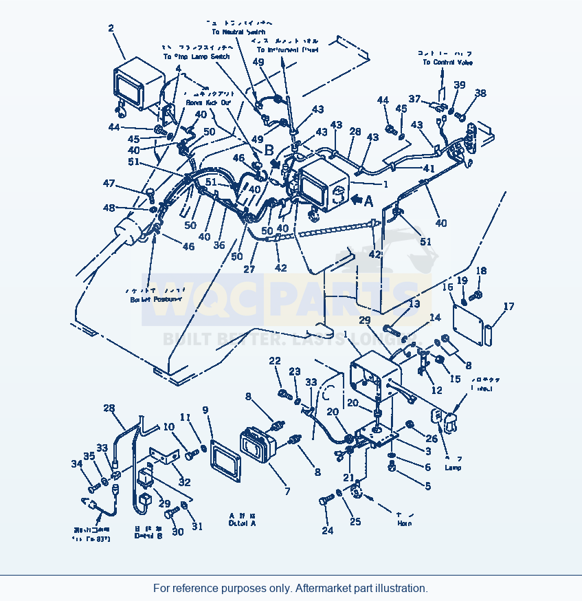 Komatsu WA180-1 Electrical System (Front) (Tbg/Abe Spec.) parts diagram