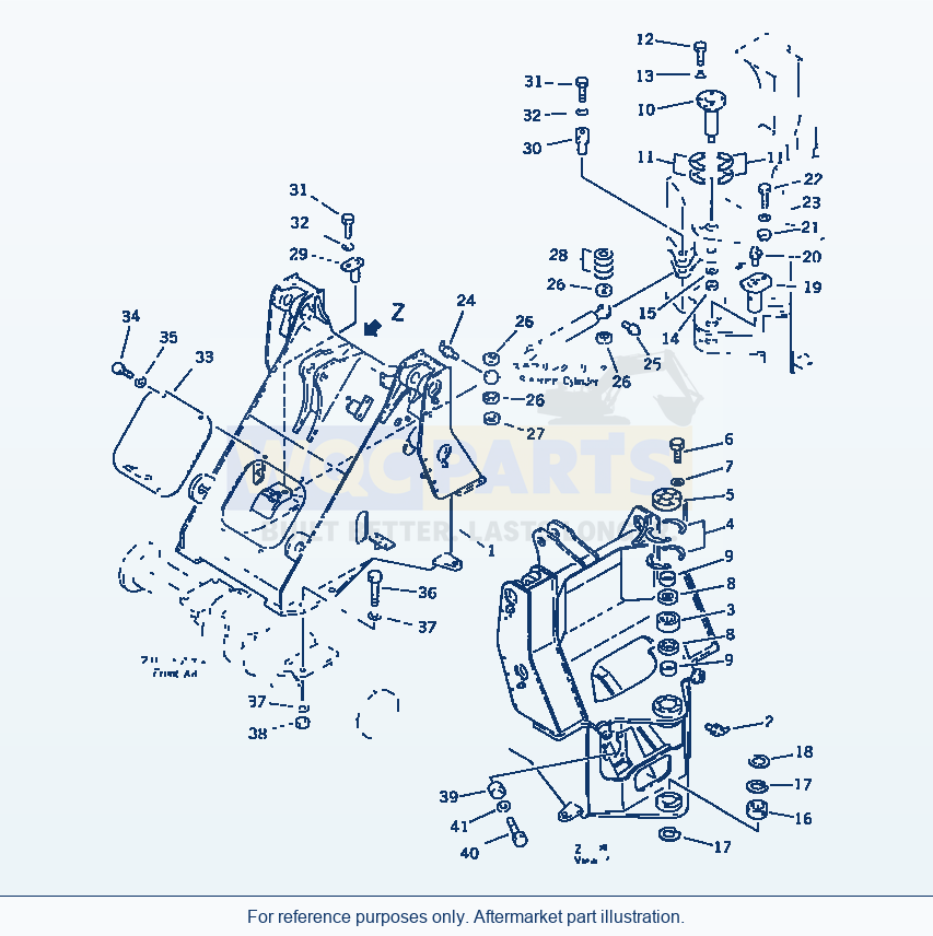 Komatsu WA180-1 Front Frame (For Parallel Link) parts diagram