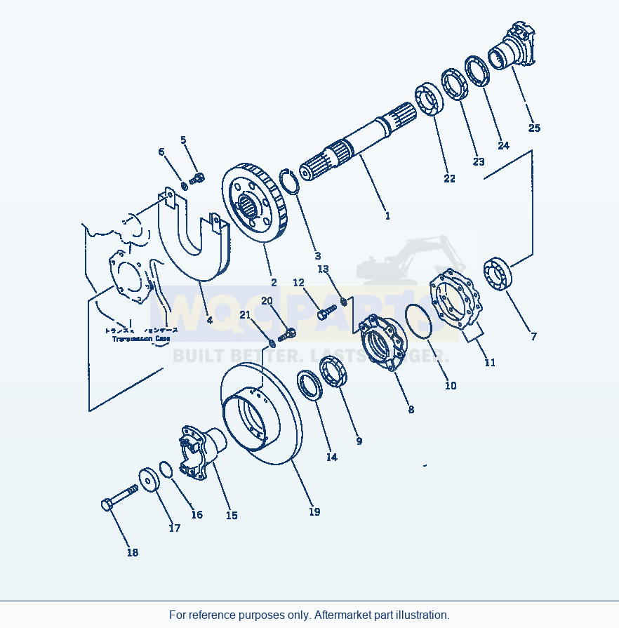 Komatsu WA180-1 Output Shaft (Tbg/Abe Spec.) parts diagram