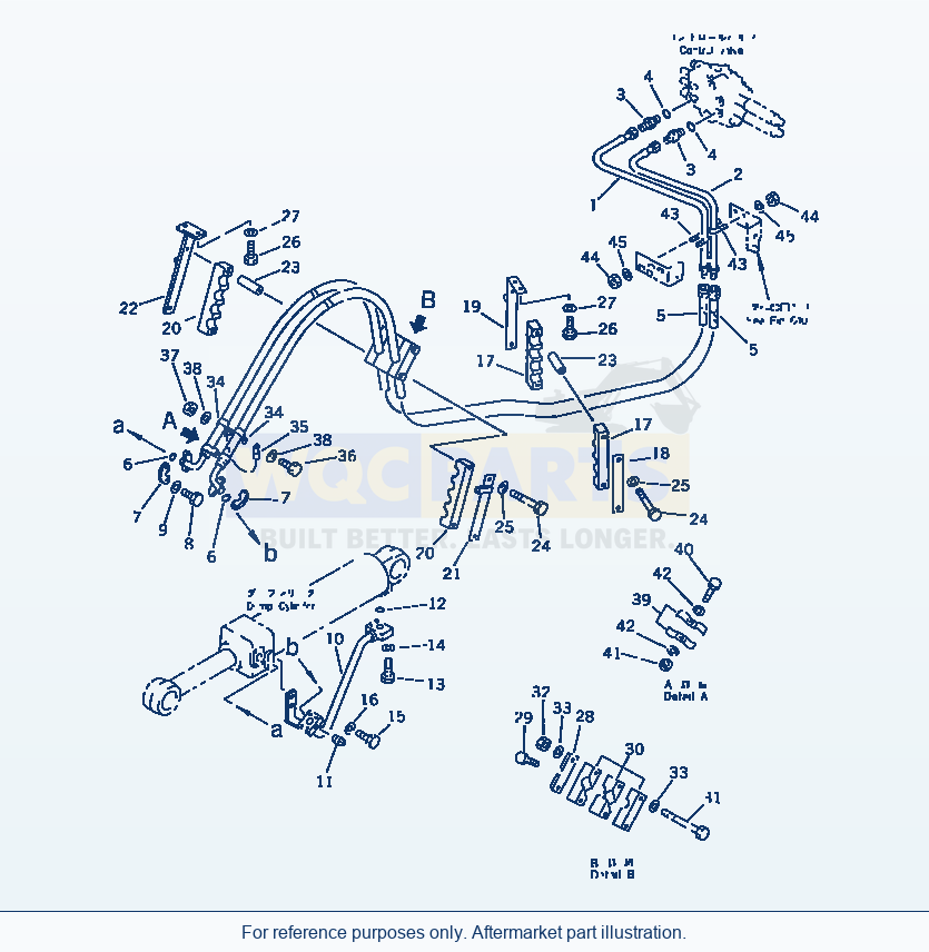 Komatsu WA180-1 Hydraulic Piping (Dump Cylinder Line) parts diagram