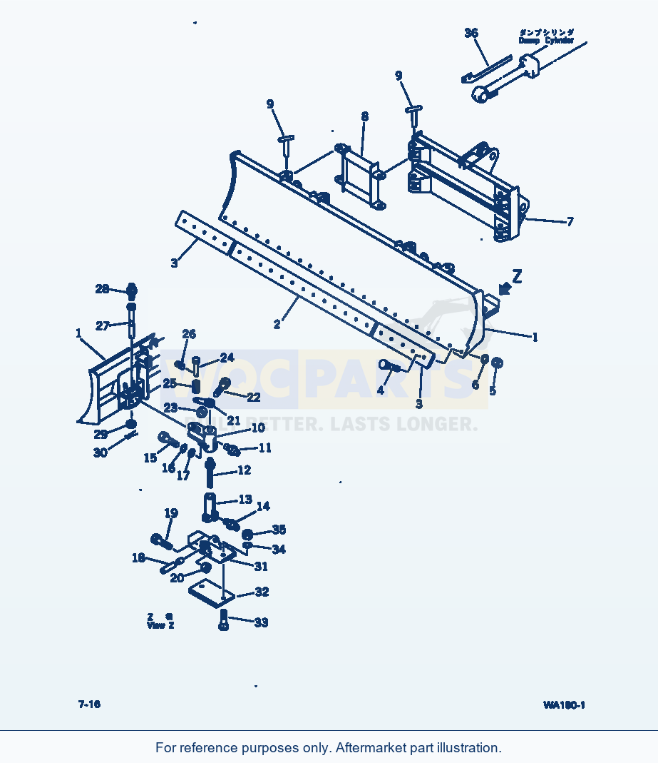 Komatsu WA180-1 Filler Brade parts diagram