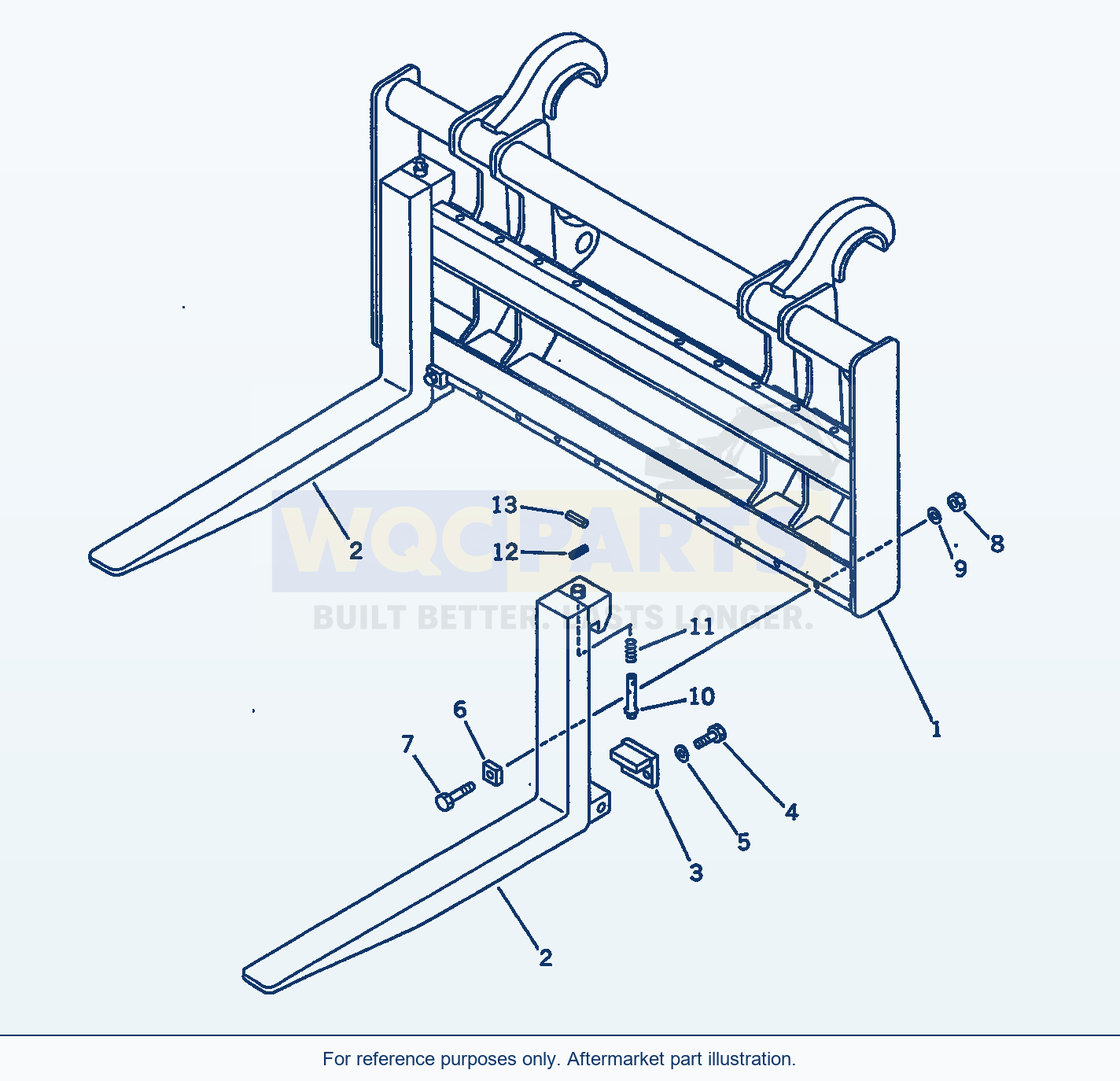 Komatsu WA180-1 Lumber Fork (For Multi Coupler) parts diagram