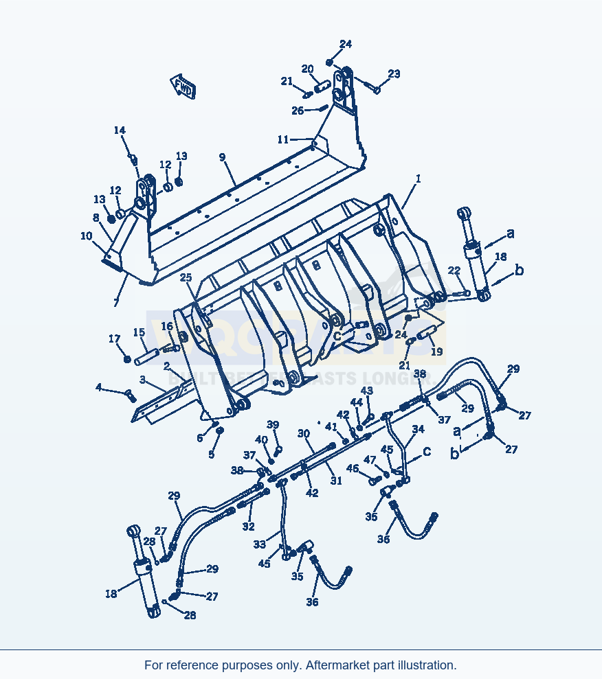 Komatsu WA180-1 Multi Purpose Bucket parts diagram
