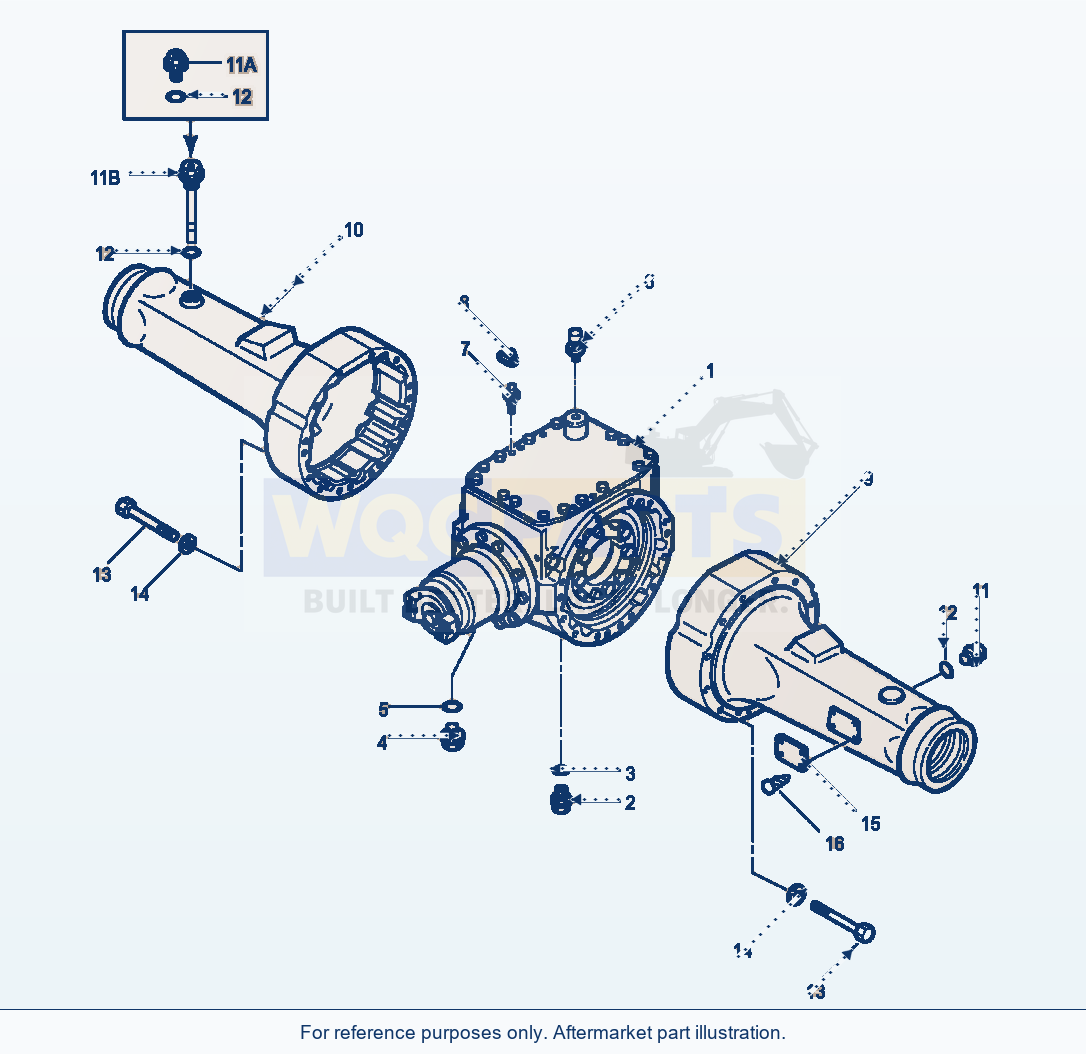 Komatsu WA180-1LC Axle Assembly Rear parts diagram
