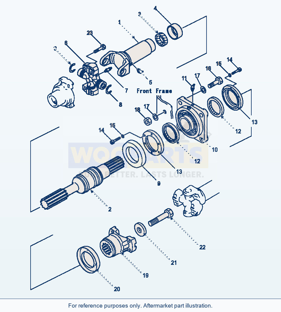 Komatsu WA180-1LC Drive Shaft (Front) parts diagram