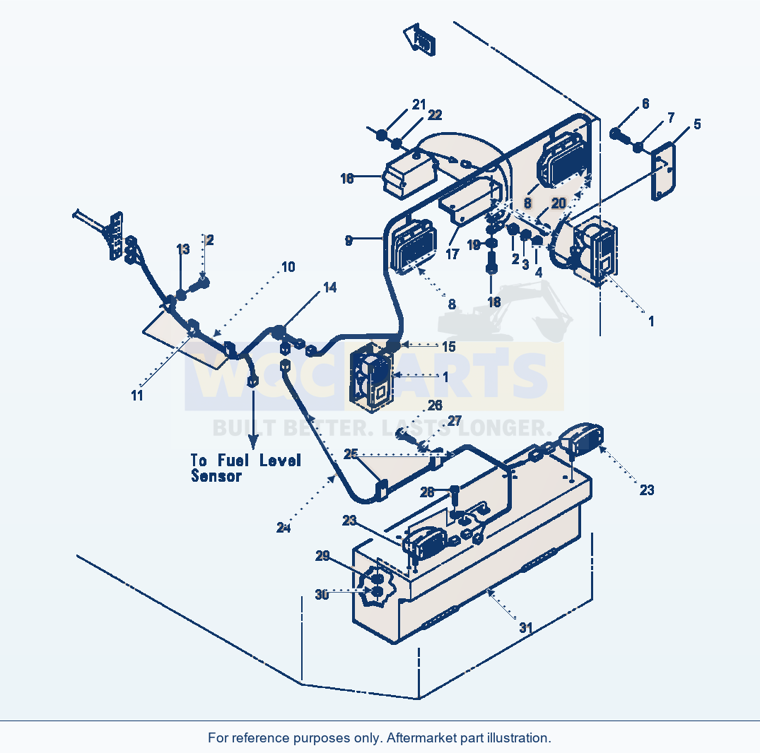 Komatsu WA180-1LC Electrical System Rear parts diagram