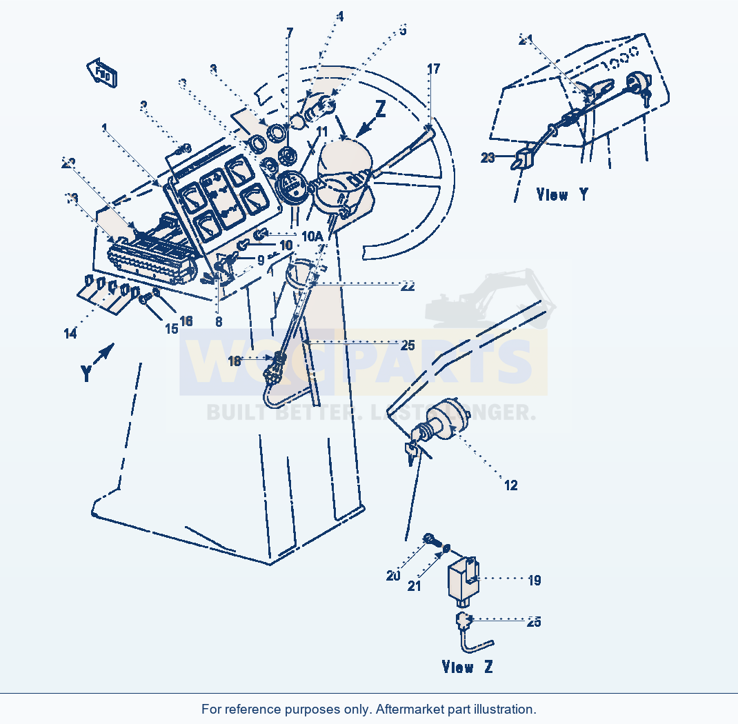 Komatsu WA180-1LC Instrument Panel parts diagram