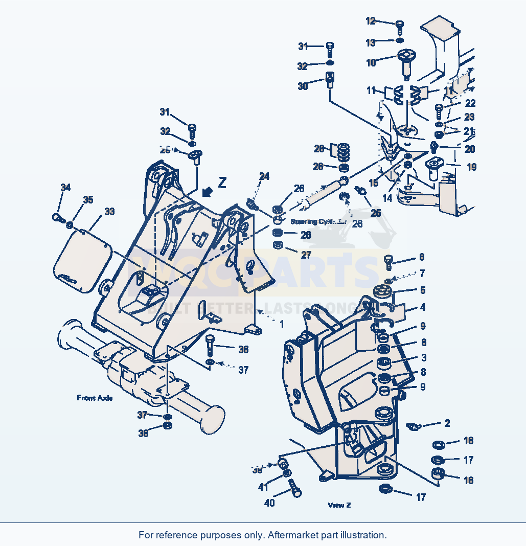 Komatsu WA180-1LC Front Frame parts diagram