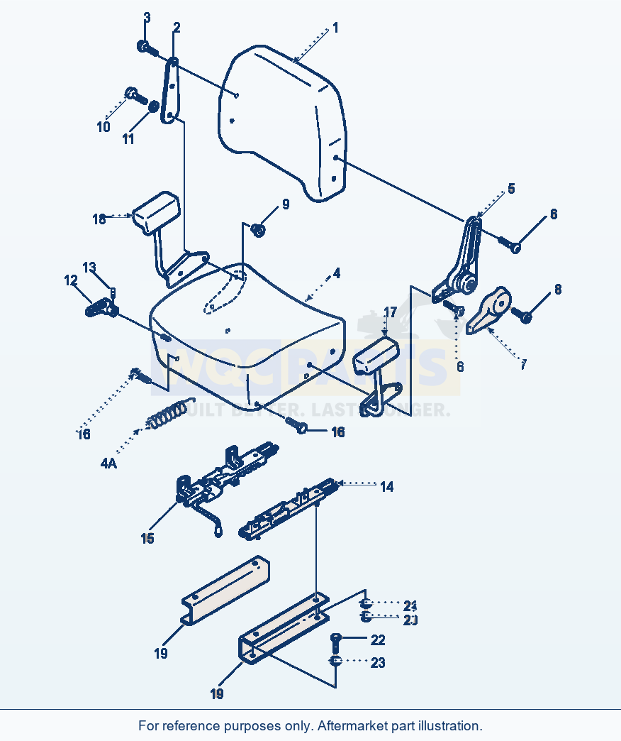Komatsu WA180-1LC Operator'S Seat Rigid Type parts diagram
