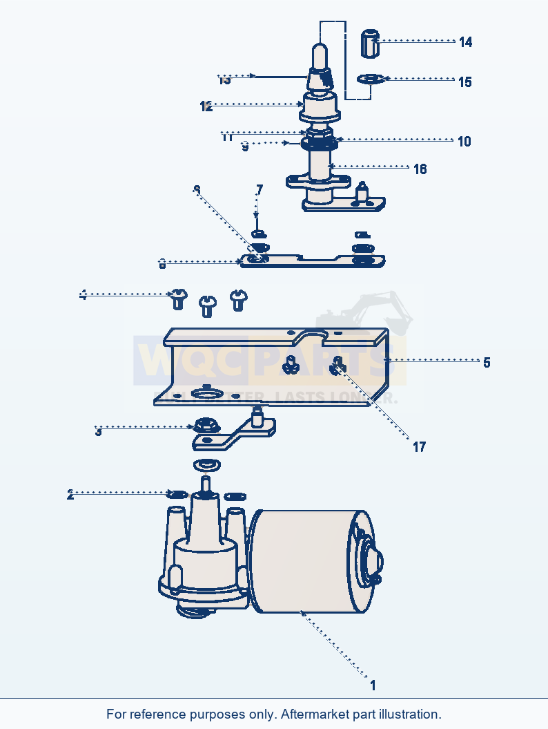 Komatsu WA180-1LC Wiper Motor Rear Window parts diagram
