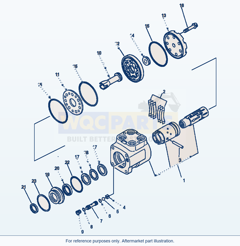 Komatsu WA180-1LC Steering Valve Orbitrol - Kiki Co. Ltd. parts diagram