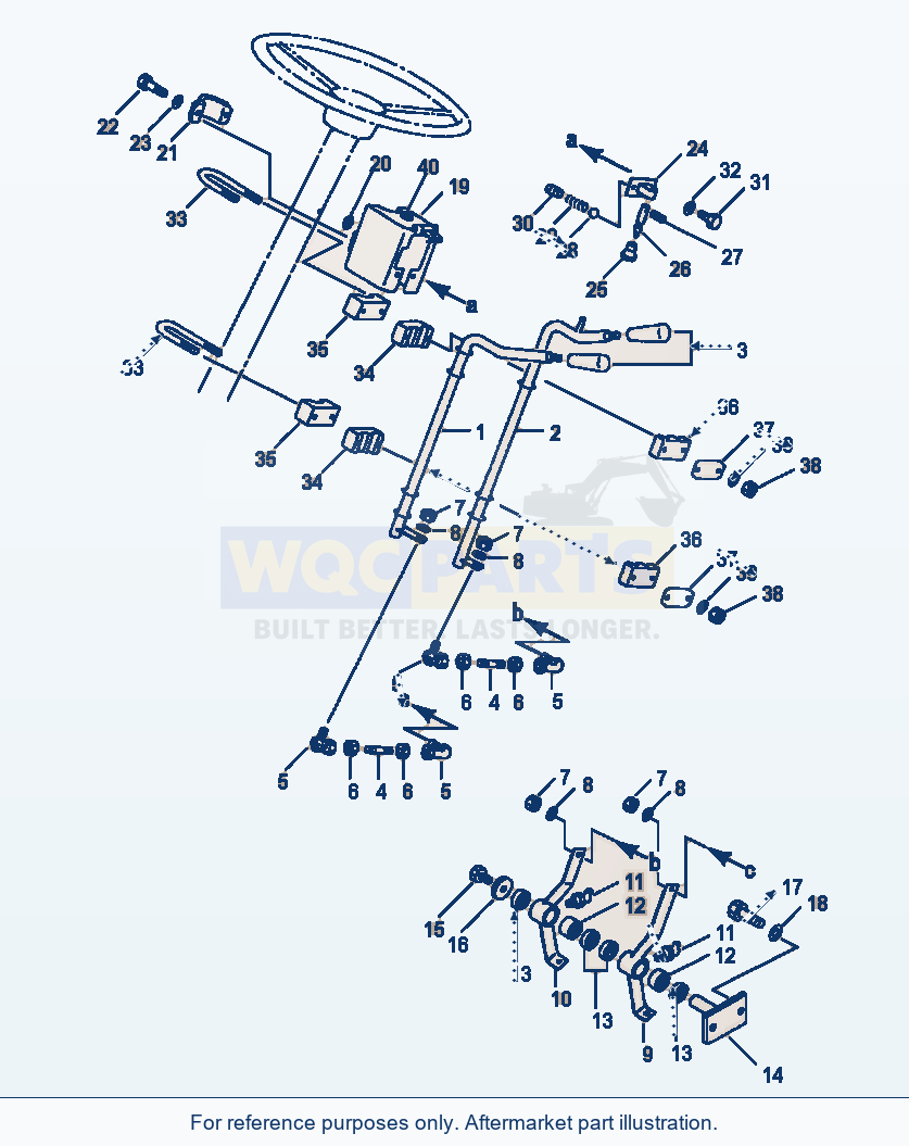 Komatsu WA180-1LC Transmission Control Levers parts diagram