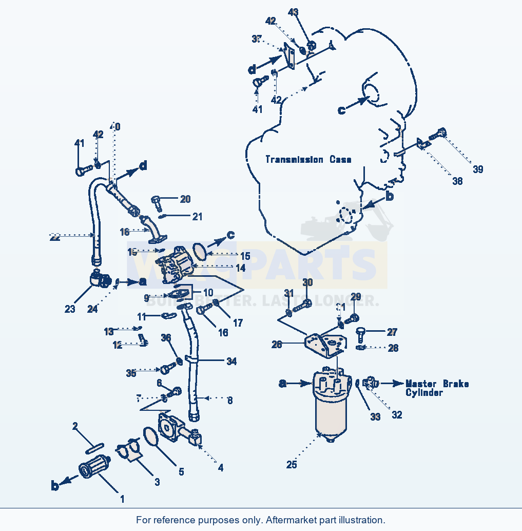 Komatsu WA180-1LC Transmission Piping parts diagram