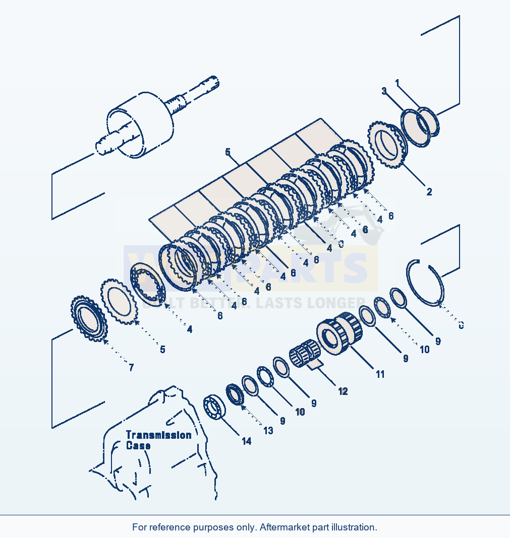 Komatsu WA180-1LC Transmission (Reverse Clutch) parts diagram