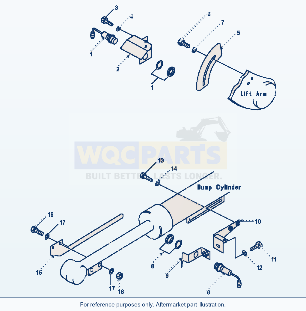 Komatsu WA180-1LC Boom Kick-Out And Bucket Positioner parts diagram