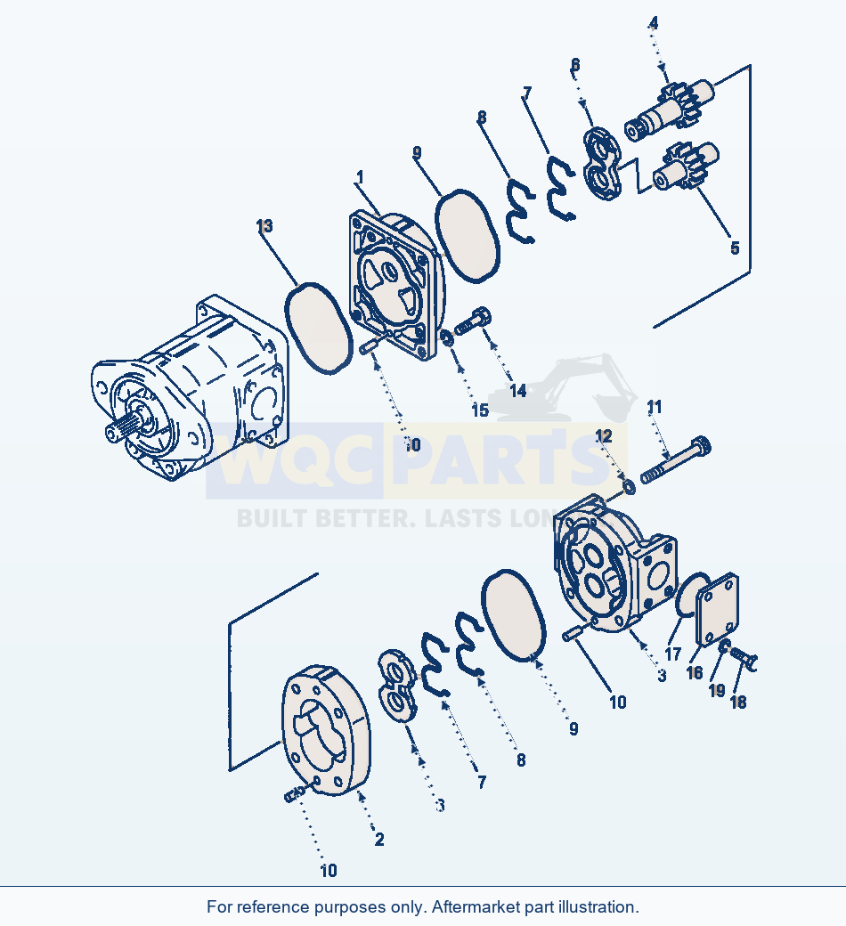Komatsu WA180-1LC Hydraulic Pump - Komatsu Rear parts diagram