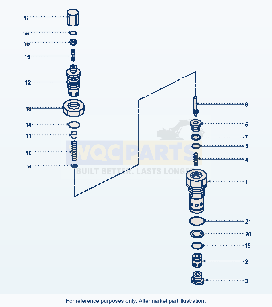 Komatsu WA180-1LC Relief Valve 2-Spool Control Valve parts diagram