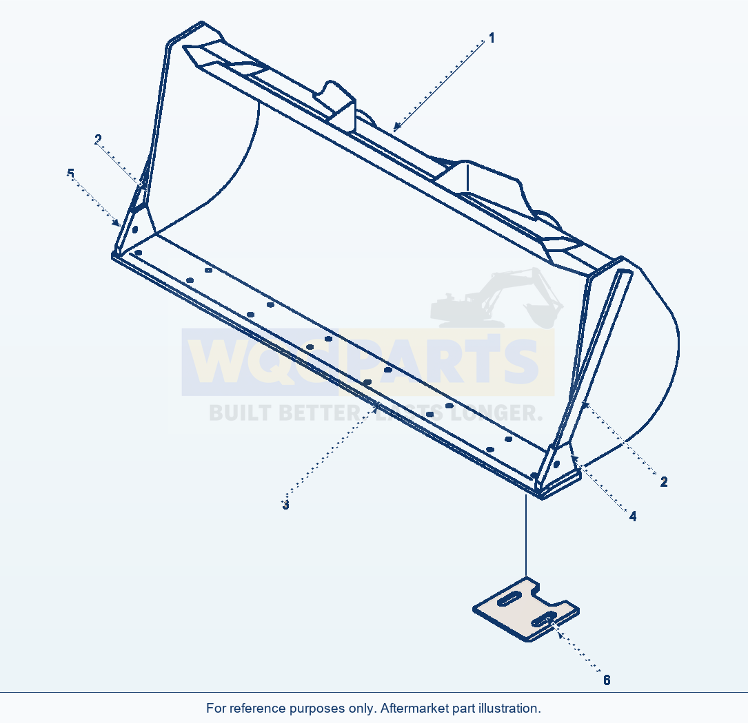 Komatsu WA180-1LC Light Material Bucket 2.9 Cubic Yard parts diagram