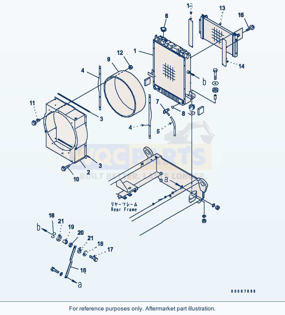 Komatsu WA180-3 Radiator (Kohag)(#54572-) parts diagram