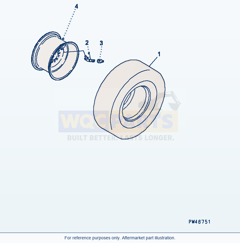 Komatsu WA180-3 1-Piece Wheel And Tubeless Tire(#50001-) parts diagram