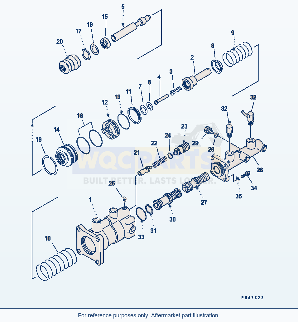 Komatsu WA180-3 Brake Booster Cylinder(#50001-) parts diagram
