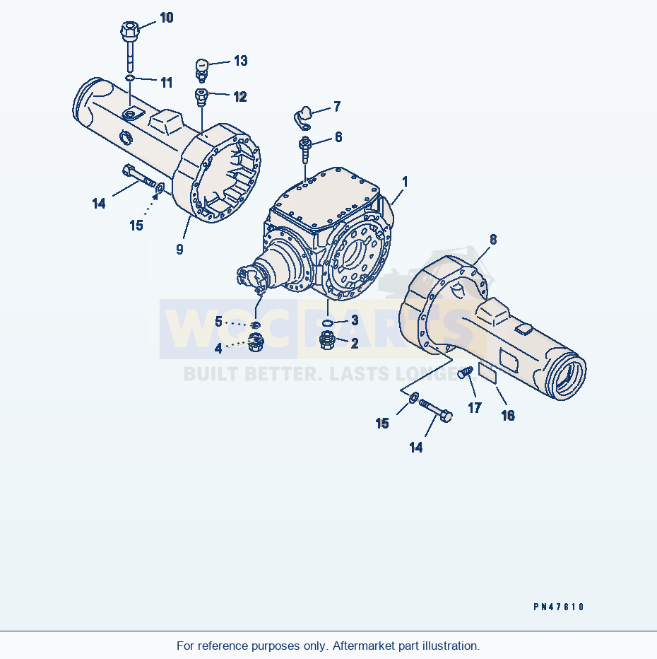 Komatsu WA180-3 Rear Axle Housing(#50001-) parts diagram