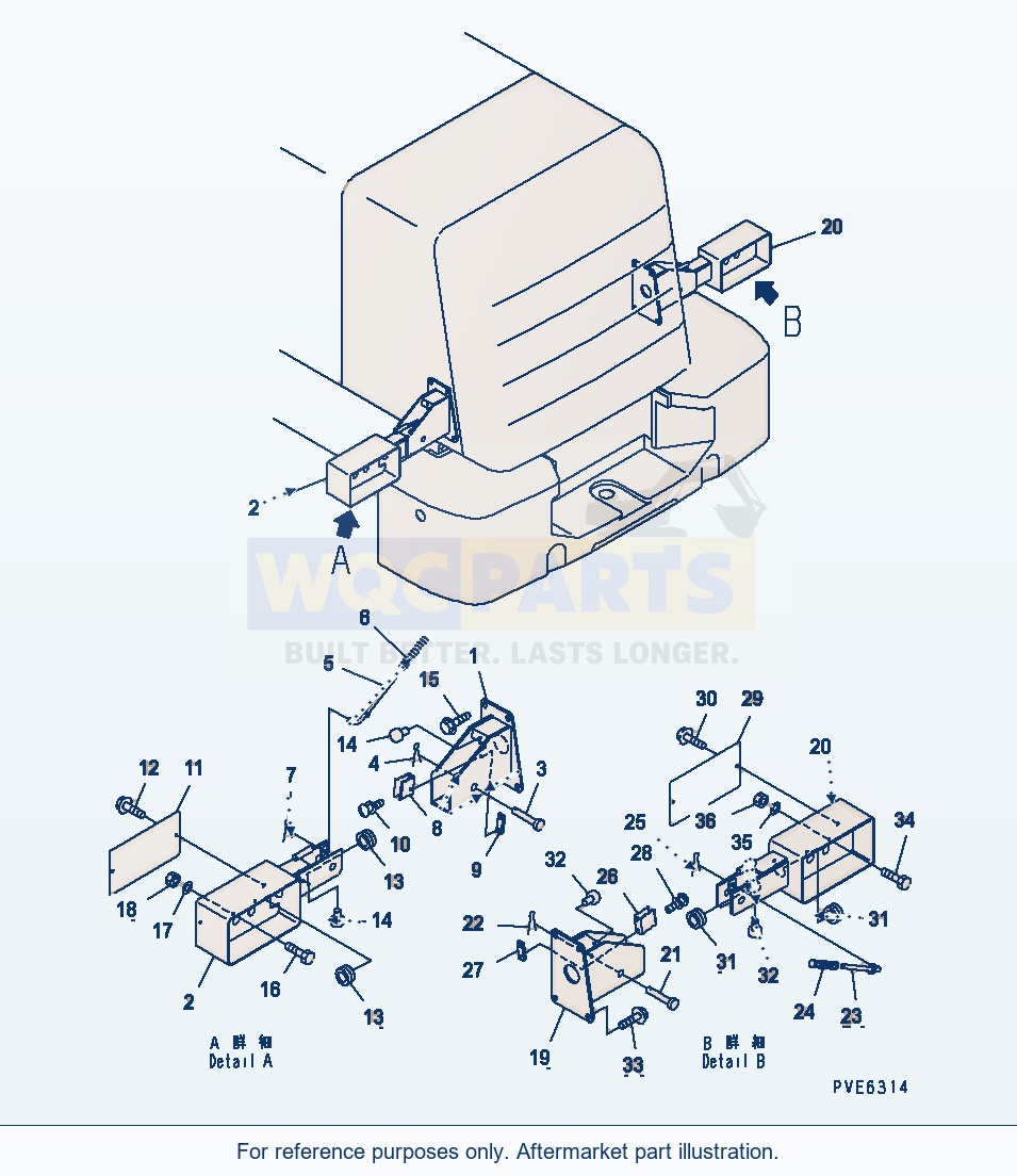 Komatsu WA180-3 Battery Box (Rear Lamp) (Kohag) parts diagram
