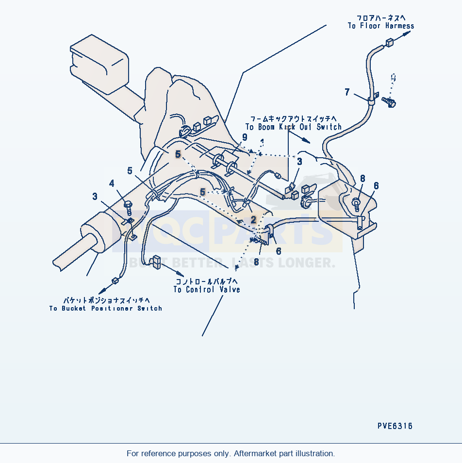 Komatsu WA180-3 Main Harness (Front Frame Line) (Kohag) parts diagram