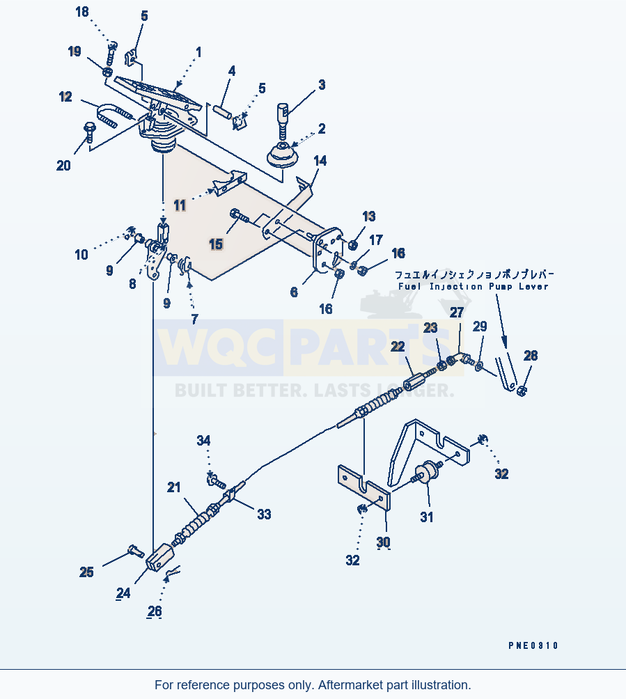 Komatsu WA180-3 Accelerator Pedal And Linkage(#50001-) parts diagram