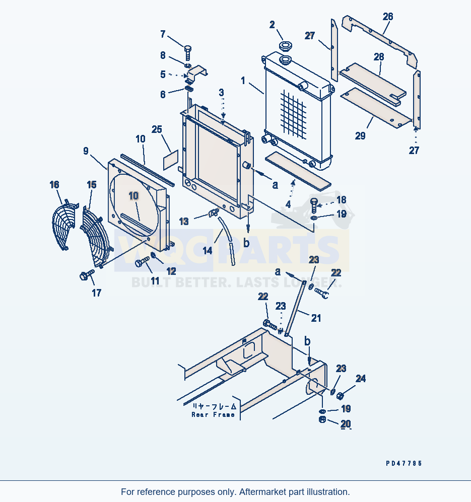 Komatsu WA180-3 Anti Clog Radiator(#50001-) parts diagram