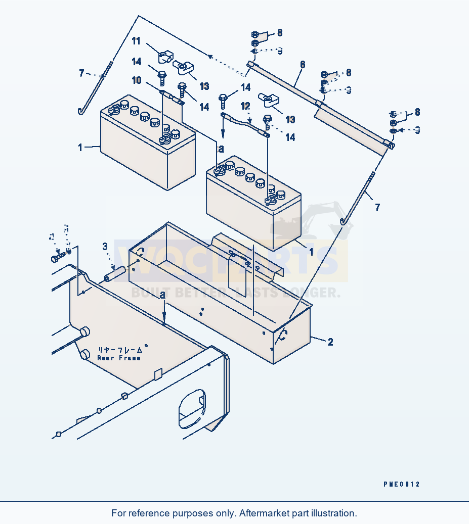 Komatsu WA180-3 Battery And Battery Box(#50001-) parts diagram