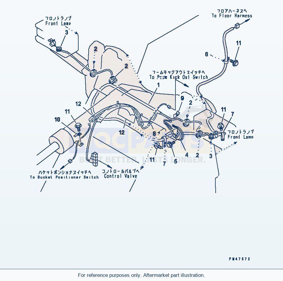 Komatsu WA180-3 Electrical System (Front Frame Line)(#50001-) parts diagram